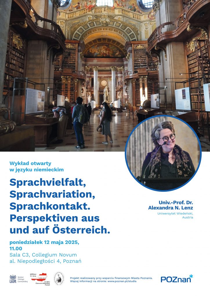 in the background of the poster a picture of the museum and the woman and information about the lecture, which is also included in the information about the event