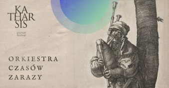 Rycina przedstawia kobziarza grającego stojąc pod drzewem.