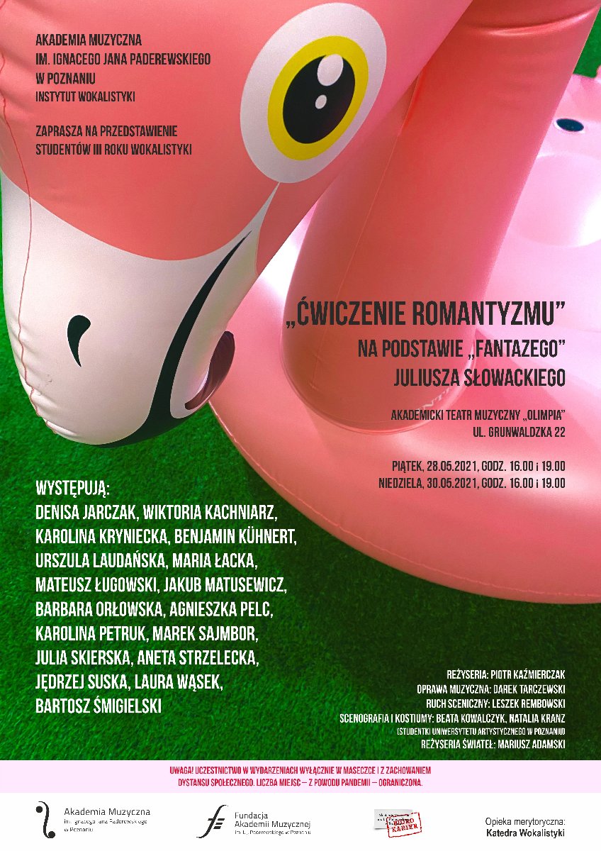 Plakat z informacjami o spektaklu.