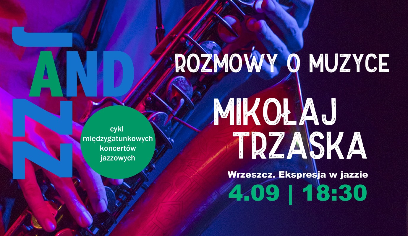 Fioletowy baner z nazwą wydarzenia.