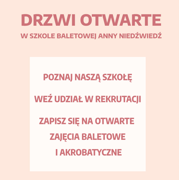 Zaproszenie do odwiedzin szkoły baletowej.