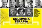 Zdjęcia aktorów występujących w spektaklu i nazwa wydarzenia.