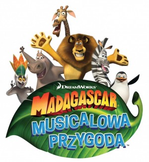 Nazwa wydarzenia i wizerunki zwierzaków z kreskówki Madagaskar.