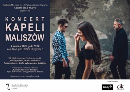 Baner promujący wydarzenie. Nazwa wydarzenia i zdjęcie artystów. Fot. Jakub Nowotyński.