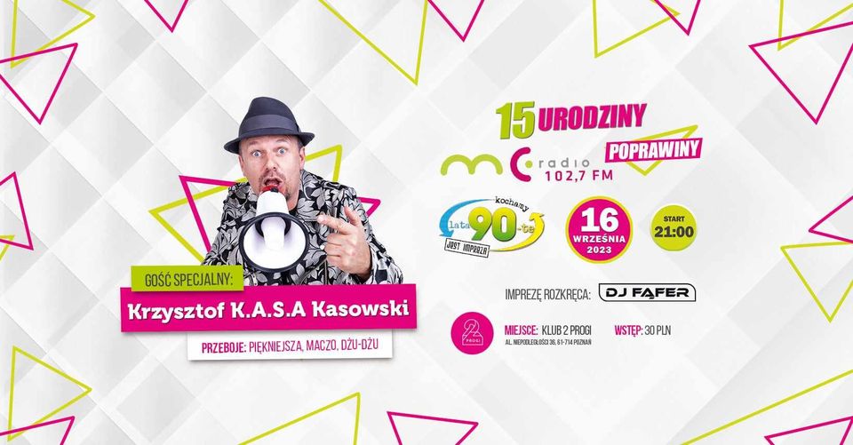 Baner promujący wydarzenie. Nazwa wydarzenia i zdjęcie artysty.