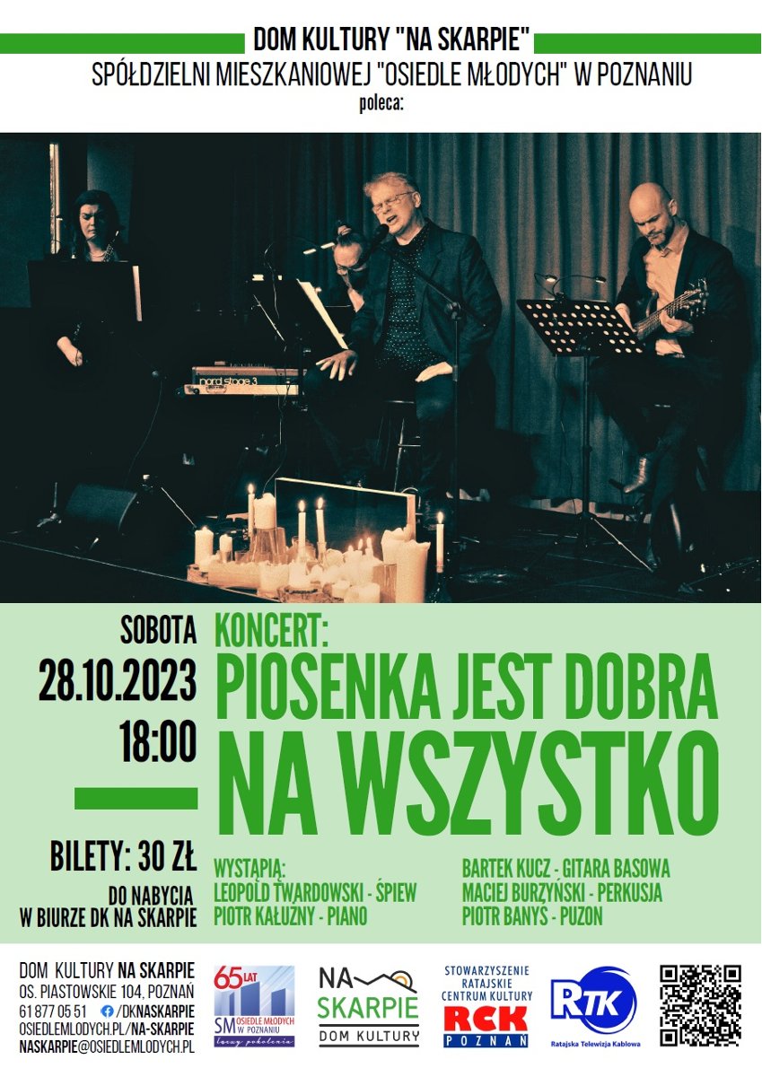 Baner promujący wydarzenie. Nazwa wydarzenia i zdjęcie artystów.