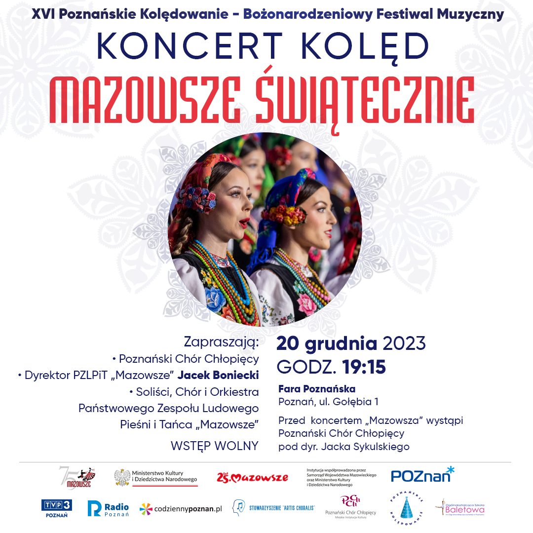 Baner promujący wydarzenie. Nazwa wydarzenia i zdjęcie artystów.