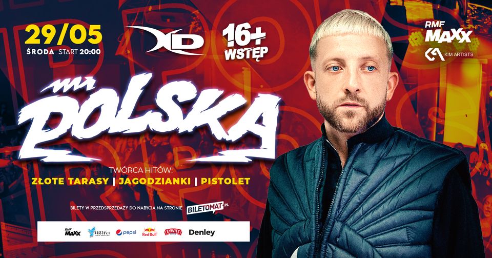 Baner promujący wydarzenie. Nazwa wydarzenia, data i zdjęcie Artysty.