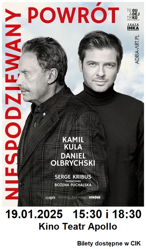 Baner promujący wydarzenie. Nazwa wydarzenia i zdjęcie artystów.