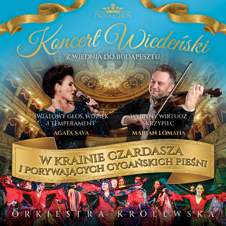 Baner promujący wydarzenie. Nazwa wydarzenia i zdjęcie artysty.