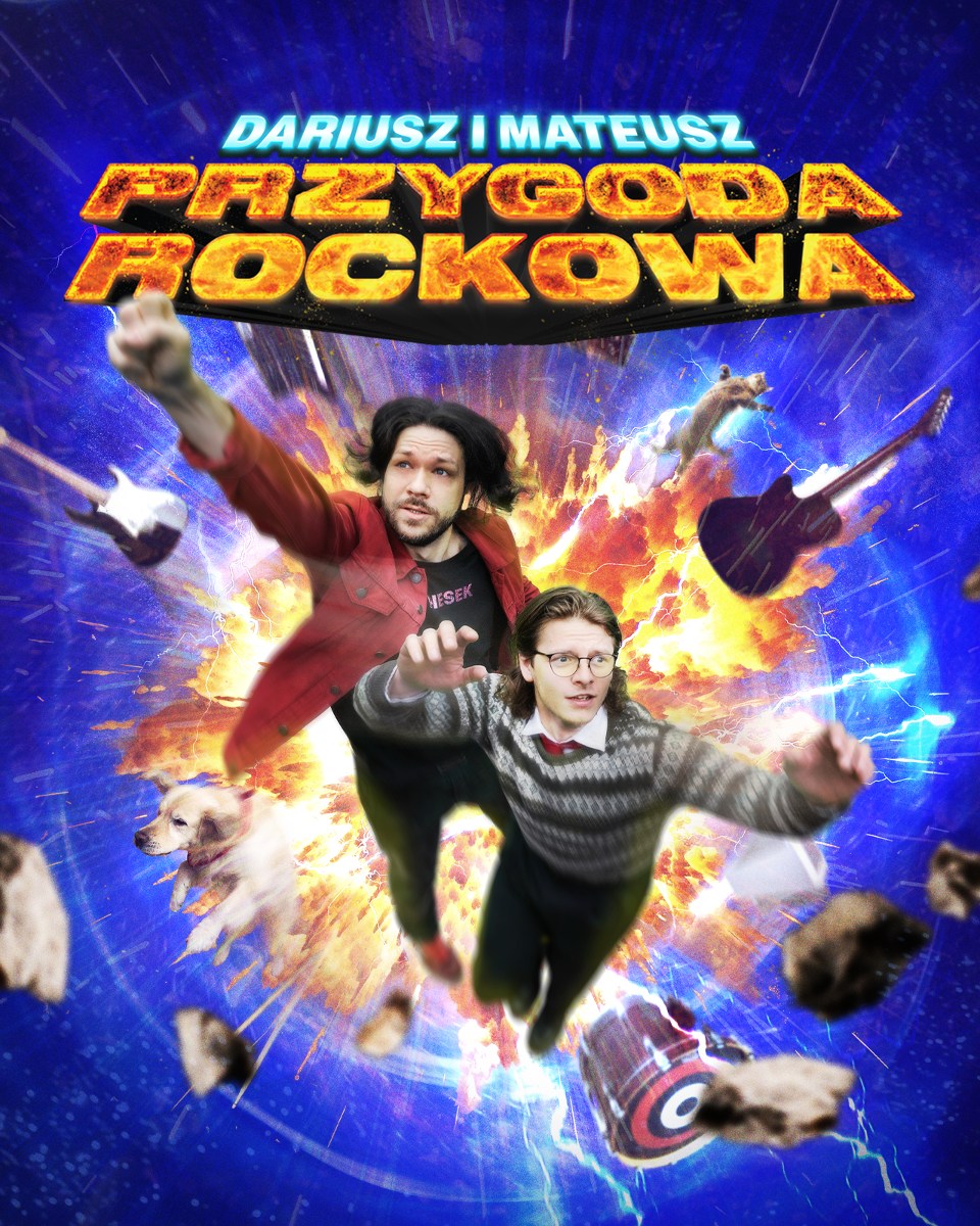 Baner promujący wydarzenie. Nazwa wydarzenia i zdjęcie artystów.