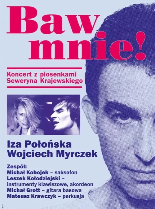 Baner promujący wydarzenie. Nazwa wydarzenia i zdjęcie artysty.