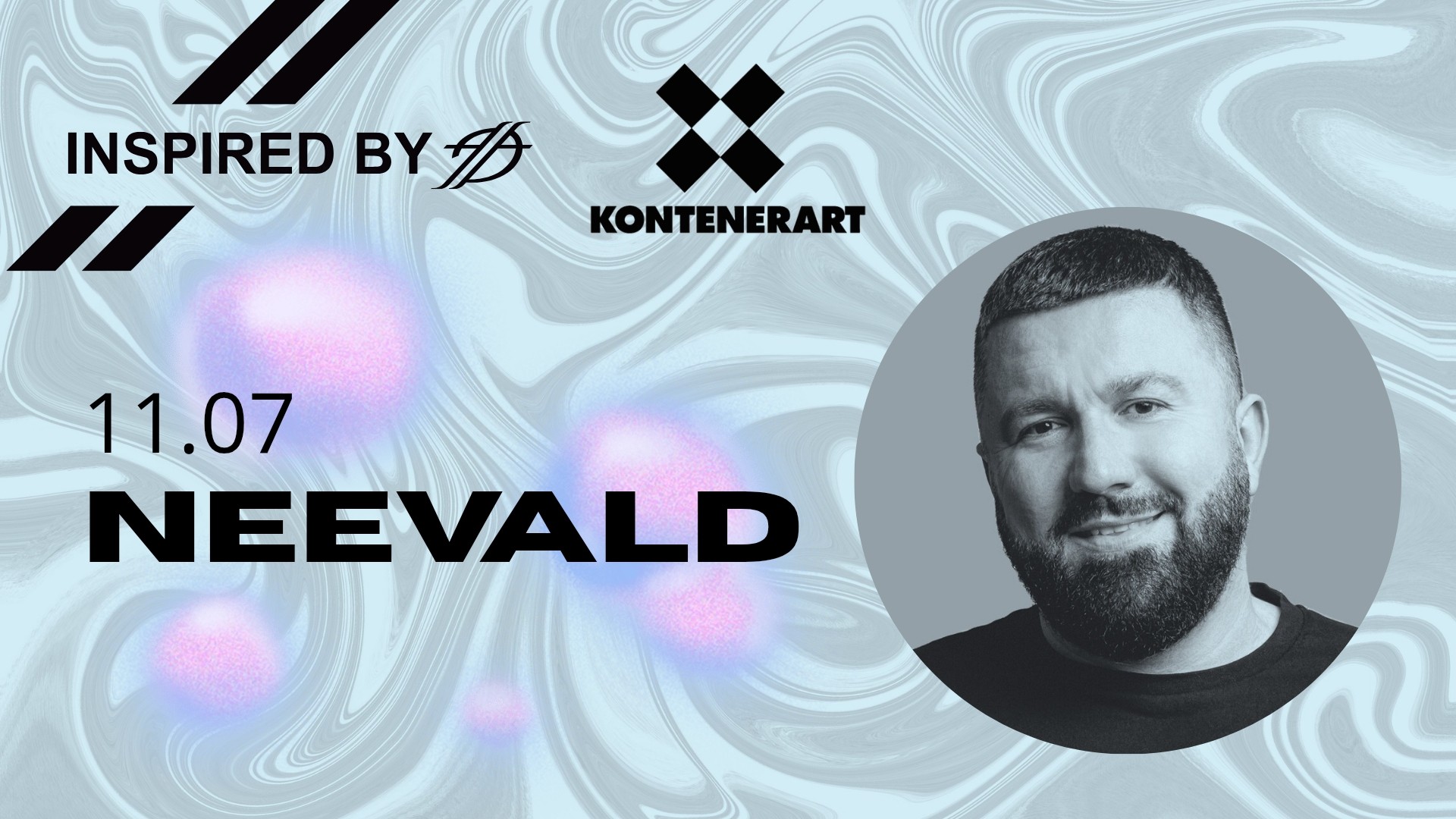 Baner promujący wydarzenie. Nazwa wydarzenia, data i zdjęcie Artysty.