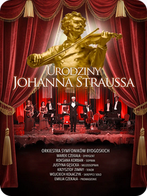 Baner z nazwą wydarzenia. Zdjęcie osób artystycznych.