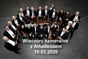 Baner promujący wydarzenie. Nazwa wydarzeania i zdjęcia osób artystycznych.