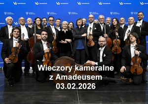 Baner promujący wydarzenie. Nazwa wydarzeania i zdjęcia osób artystycznych.