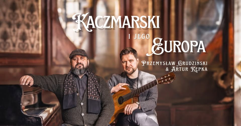 Baner promujący wydarzenie. Nazwa wydarzeania i zdjęcie osób artystycznych.