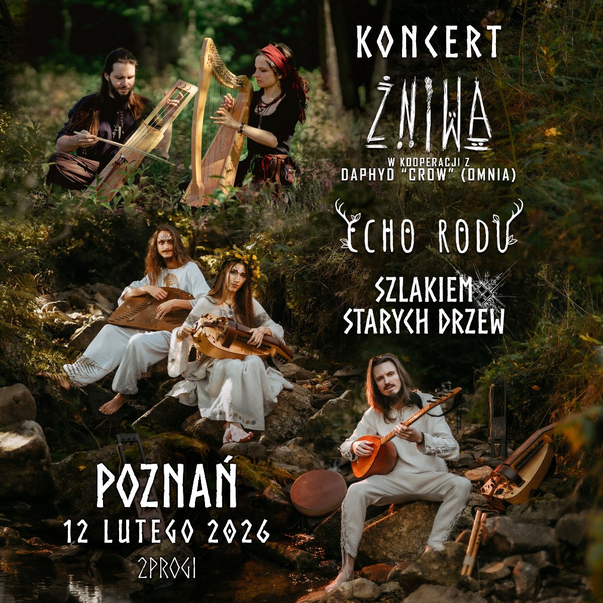 Baner promujący wydarzenie. Nazwa wydarzeania i zdjęcie osób artystycznych.