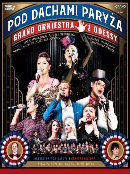 Baner promujący wydarzenie. Nazwa wydarzeania i zdjęcie osób artystycznych.