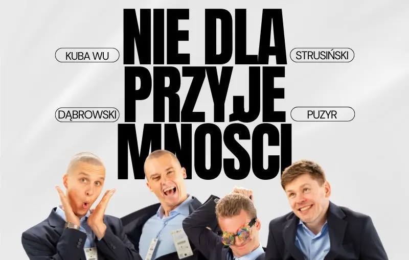 Baner promujący wydarzenie. Nazwa wydarzeania i zdjęcie osób artystycznych.