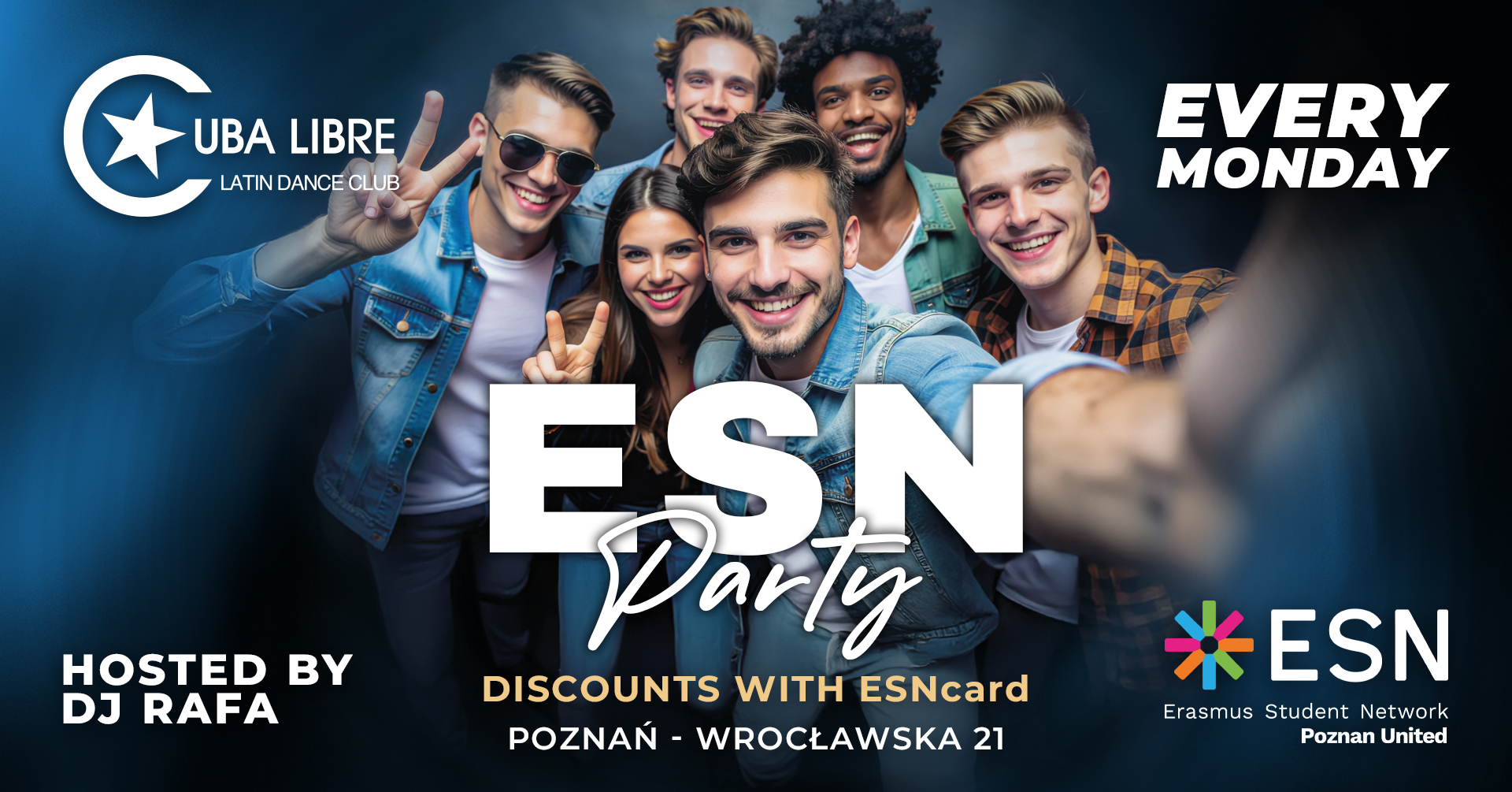 Baner promujący wydarzenie. Nazwa wydarzeania i zdjęcie osób artystycznych.