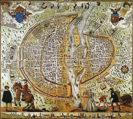 mapa średniowieczny Paryż