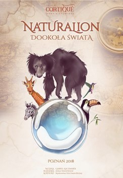 Na grafice cztery zwierzęta unoszące się na bańce mydlanej.