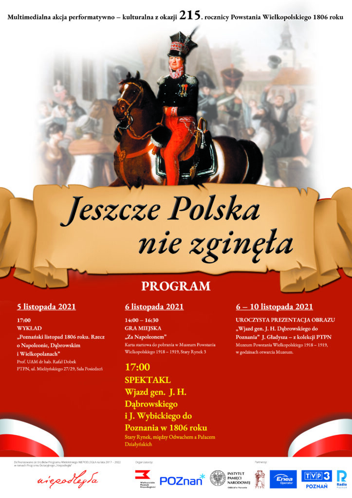 Na grafice obraz przedstawiający Henryka Dąbrowskiego.
