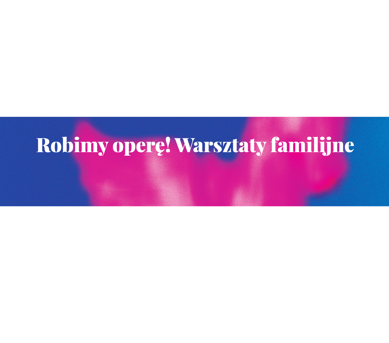 na różowo-niebieskim tle biały tytuł wydarzenia