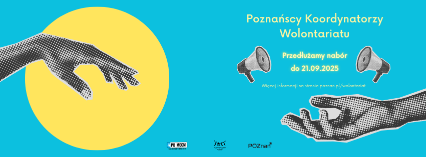 Grafika: dwie dłonie na tle żółtego koła, obok najwazniejsze informacje o konkursie