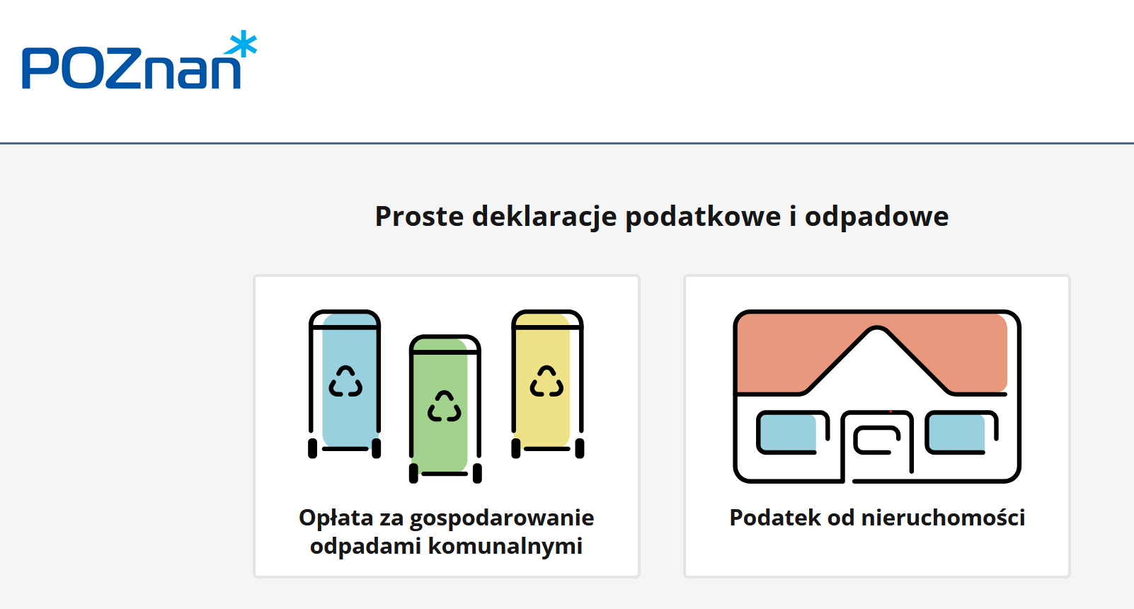 Grafika ilustruje nowe narzędzie internetowe do składania deklaracji o opłacie za odbiór odpadów
