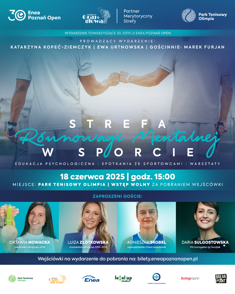 Grafika przedstawiająca zapowiedź strefy dot. równowagi mentalnej, która została przygotowana specjalnie podczas 30. edycji turnieju Poznań Open