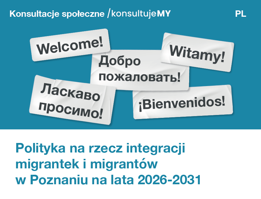 Grafika - Słowo "Witamy" przetłumaczone na j. ukraiński, rosyjski, angielski i hiszpański