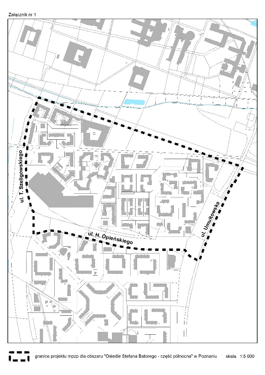 granica mpzp "Osiedle Stefana Batorego - część północna" w Poznaniu