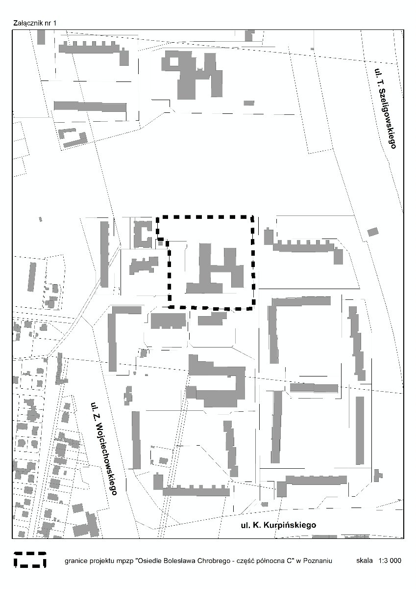 Granica planu"Osiedle Bolesława Chrobrego - część północna C" w Poznaniu