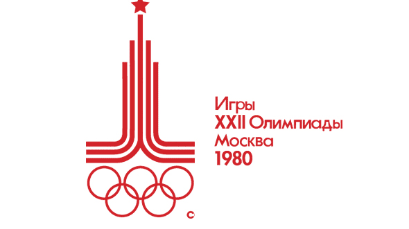 W kolorze czerwonym logo z gwiazdą i kołami olimpijskimi