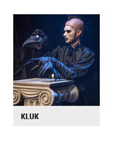 Zdjęcie przedstawia postać w czarnym stroju, przebraną za kruka