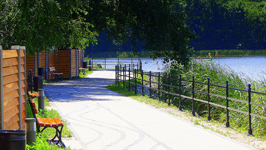 dojście do plaży nad Jeziorem Kórnickim