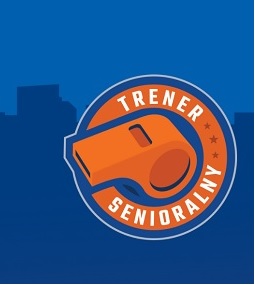 2 gwizdki otoczone napisami:Trener osiedlowy, dookoła drugiego gwizdka: Trener senioralny.