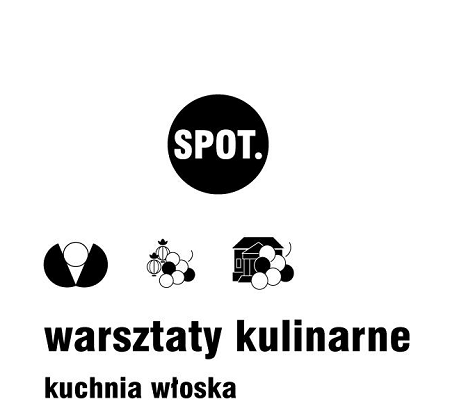 Logo SPOT.; pod nim napis "warsztaty kulinarne".