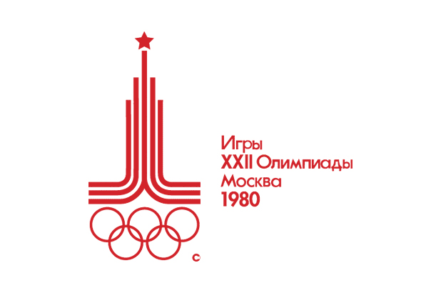 W kolorze czerwonym logo z gwiazdą i kołami olimpijskimi