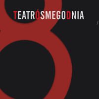 logotyp Teatru Ósmego Dnia: na czarnym tle czerwona ósemka, w górnej części napis Teatr Ósmego Dnia