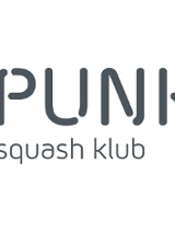 Logotyp 11 punkt Squash Klub - czarno-niebieska nazwa klubu