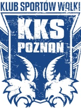 Logotyp KKS Sporty Walki - na niebieskim herbie 2 białe kozły, a powyżej biała nazwa klubu