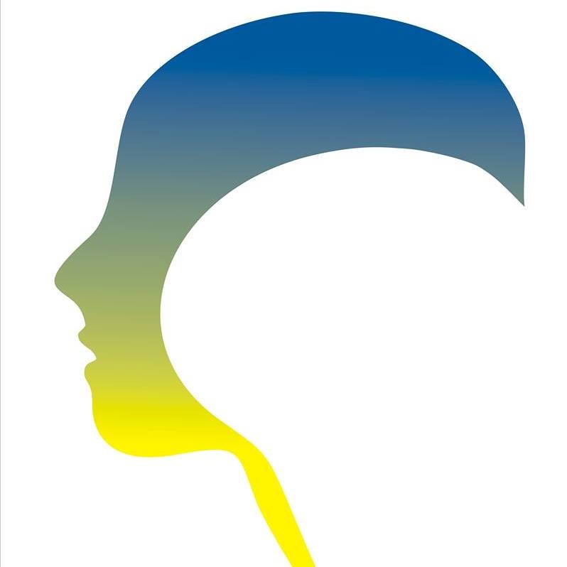 Logotyp Make Sense Run&Walk 2025 - niebiesko-żółta sylwetka głowy