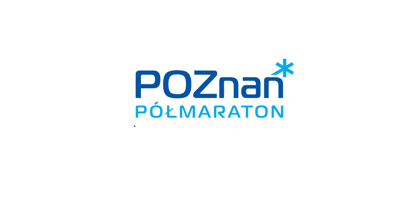 Logotyp Poznań Półmaratonu - niebiesko-granatowa nazwa imprezy