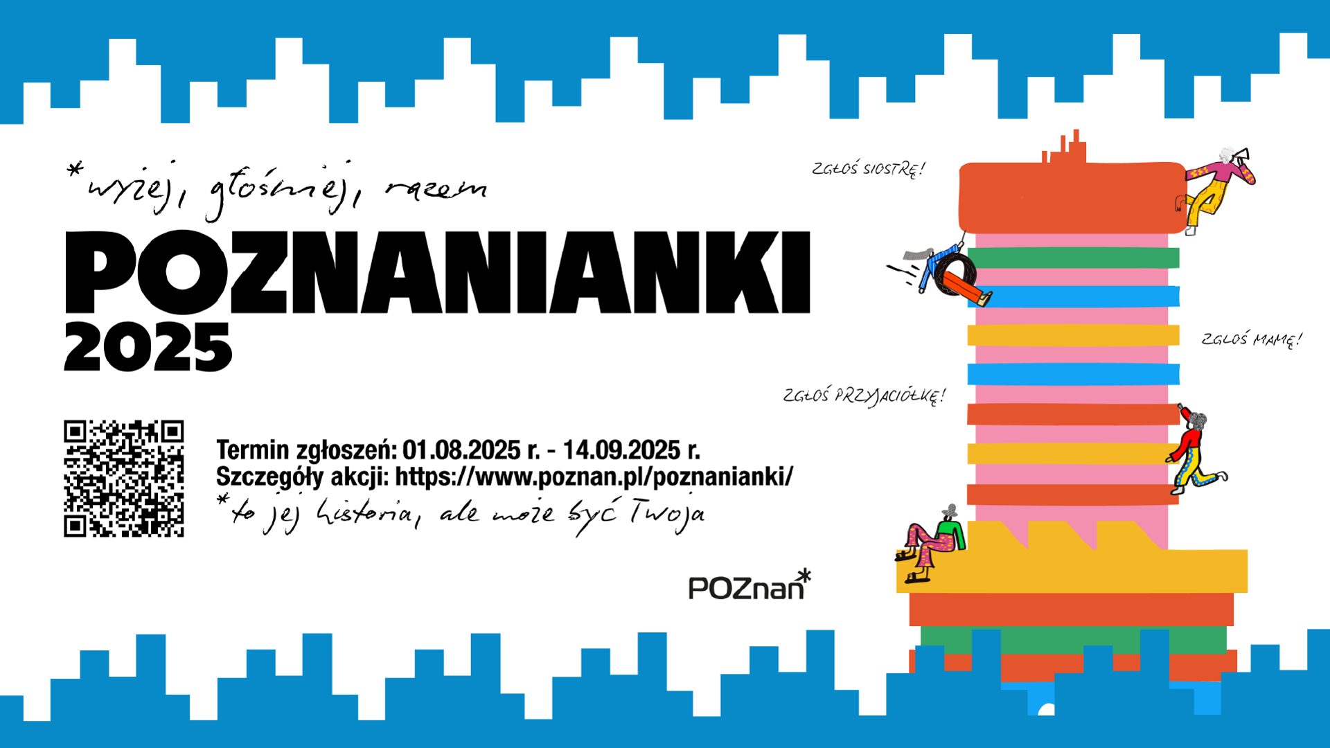 Na zdjęciu mural z napisem: poznanianki - jesteśmy wspaniałe