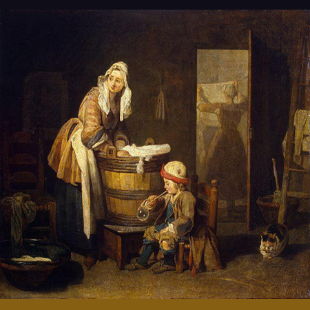 Obraz Jeana Siméona Chardina - Praczka - lata 1730, olej na płótnie