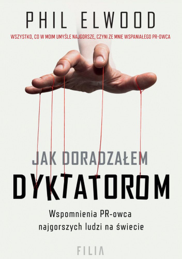 Okładka książki z ręką trzymającą za sznurki.