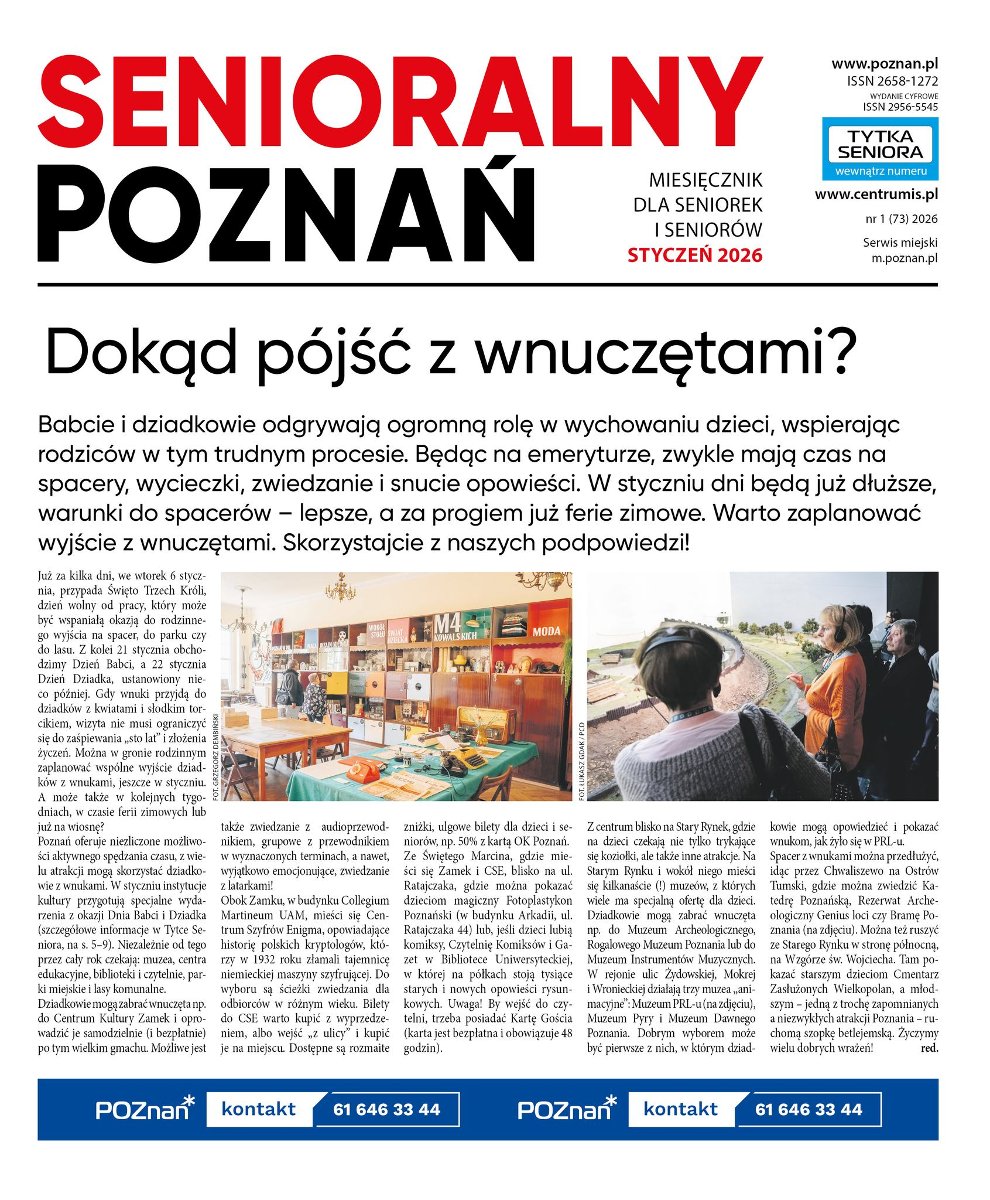 Pierwsza strona gazety "Senioralny Poznań"